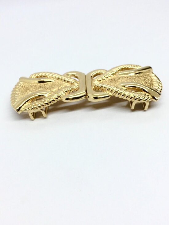 VINTAGE ACCESSOCRAFT NYC Gold Tone Belt Buckle Bow Rope Designer Runway main image 6